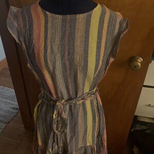 Adorable Lyocell Linen Blend Ruffle Dress by Marine Layer